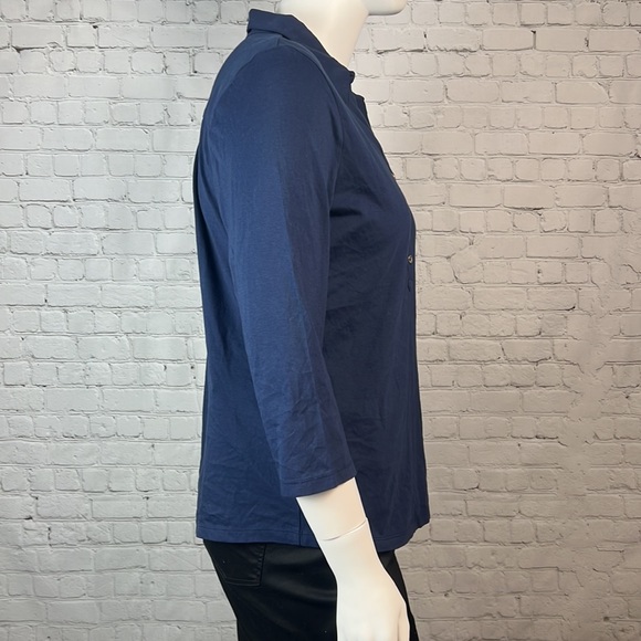 Charter Club Navy Knit Polo Shirt Plus Size XXL - Picture 4 of 7